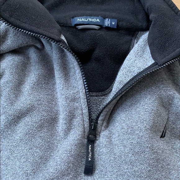 Men’s nautica fleece half zip size medium gray - Picture 3 of 4